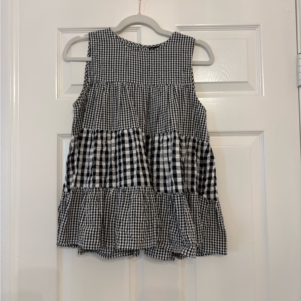 ASOS Monochrome Checkered Gingham Top